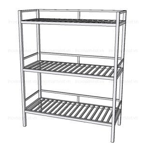 Kệ nan inox 3 tầng 1200×500 mm
